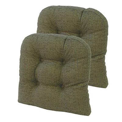 Klear Vu Tyson Universal Overstuffed Ultra Comfortable Chair Pad, Set of 2 Cushions, Green