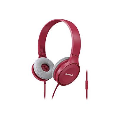 Panasonic Over-the-Ear Stereo Headphones RP-HF100M-P with Integrated Mic and Controller, Travel-Fold