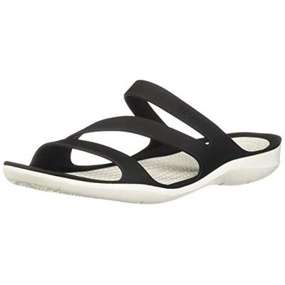 Crocs Women's Swiftwater Sandal, Black/White, 11 M US