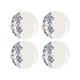 V&A Rococo Silk White Dinner Plates with Printed Design, Fine China, White, 27 cm, Set of 4