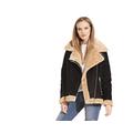 Charcoal Fashion Oversize Shearling Aviator Biker (08JW18 Black) (14)