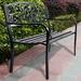 Fleur De Lis Living Hartwig Patio Park Cast Iron Garden Bench Metal in Black | 33.5 H x 50 W x 23.5 D in | Wayfair 35A2CCC1ABEF4837BFD35272E089184C