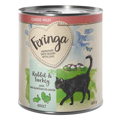 6x800g Classic Meat Menü Kaninchen & Truthahn Feringa Katzenfutter nass