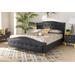 Baxton Studio Felisa Modern Charcoal Grey Fabric & Button Tufted King Size Platform Bed - CF9009-Charcoal-King