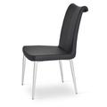 sohoConcept Lale Metal Solid Back Side Chair Faux Leather/Upholstered/Metal in Black | 32.5 H x 24 W x 22.5 D in | Wayfair DC1048-1