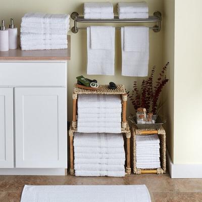 Lavex Standard 20" x 30" Cotton/Poly Bath Mat 6.5 lb. - 12/Pack