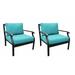 Madison Patio Chair w/ Cushions Metal in Blue kathy ireland Homes & Gardens by TK Classics | 33 H x 31.88 W x 33 D in | Wayfair KI062B-CC-DB-ARUBA