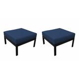 Madison Outdoor Ottoman w/ Cushion Metal in Blue kathy ireland Homes & Gardens by TK Classics | 12.2 H x 28 W x 28 D in | Wayfair KI062B-O-DB-NAVY