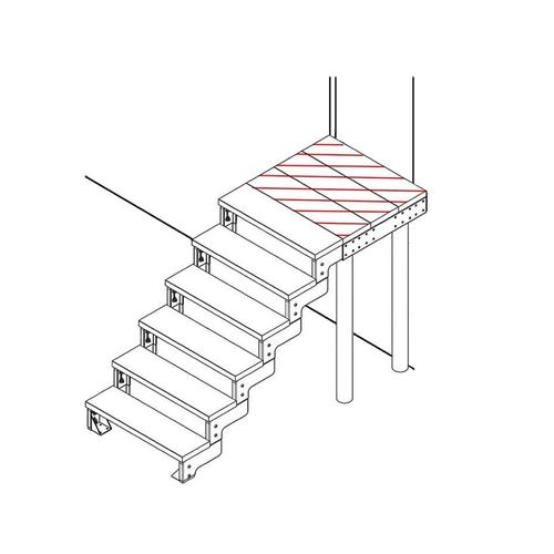 DOLLE Gitterrost-Podest für Außentreppe Gardentop, 80×88 cm