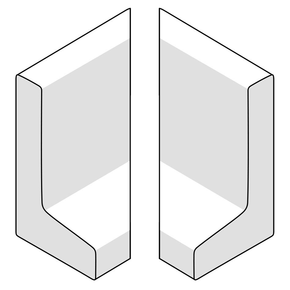 EHL Stützwinkel Außenecke zweiteilig 50cm Breite, 105x50x50 cm Image