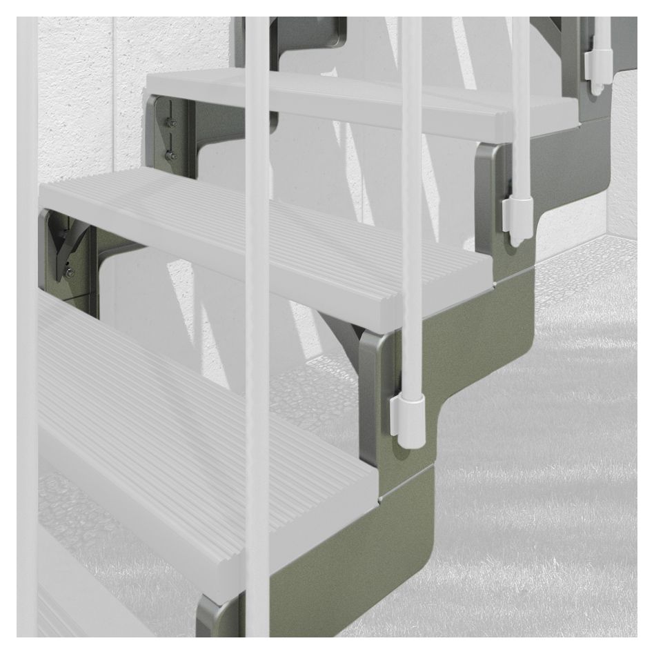 DOLLE Außentreppe Stahlwangentreppe Gardentop feuerverzinkt Gartentreppe, 8 Stufen Image