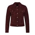 Carrie CH Hoxton Women's Trucker Real Leather Jacket 100% Suede Casual Fashion Shirt Jacket 1680 (US 14 / UK 18, Cherry)