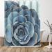 East Urban Home 71" x 74" Floral Shower Curtain, Grasping II by PI Creative Art Polyester in Blue/Gray | 71 H x 74 W in | Wayfair