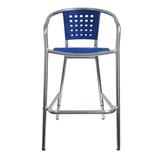 H&D Restaurant Supply, Inc. Brado Patio Bar Stool Metal in Blue | 40.5 H x 21.5 W x 20.5 D in | Wayfair 7076BL