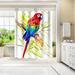 East Urban Home 71" x 74" Shower Curtain, Macaw Scarlet by Suren Nersisyan Polyester in Blue | 71 H x 74 W in | Wayfair