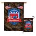 Breeze Decor Republicans Americana Patriotic Impressions 2-Sided Polyester Garden/House Flag in Black/Brown | 28 H x 18.5 W in | Wayfair