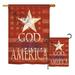 Breeze Decor God Bless America Americana Patriotic Impressions 2-Sided Polyester 2 Piece Flag Set in Red | 28 H x 18.5 W in | Wayfair