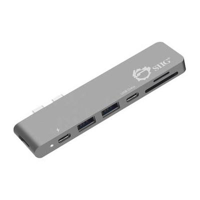 SIIG Dual USB Type-C Hub with HDMI, Card Reader, and Power Delivery (Space Gray) JU-TB0512-S1