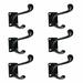 The Renovators Supply Inc. Wrought Iron Double Wall Mounted Towel Hook Metal in Black | 4 H x 1.19 W x 3 D in | Wayfair 35628