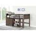 Ivanna Twin Solid Wood Platform Loft Bed w/ Bookcase by Harriet Bee kids Wood in Brown/Green | 46 H x 43 W x 98 D in | Wayfair