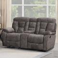 Red Barrel Studio® Aonesty 78" Pillow Top Arm Reclining Loveseat Polyester in Brown | 43 H x 78 W x 40 D in | Wayfair