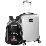 UConn Huskies Deluxe 2-Piece Backpack and Carry-On Set - Silver