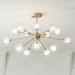 Possini Euro Nimbus 30 1/2" 15-Light Glass Brass Sputnik Ceiling Light