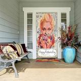 The Holiday Aisle® Happy Mother's Day Door Mural Polyester in White | 96 H x 36 W in | Wayfair 9C8E22547FAA48AAAB88C2C350945ED4