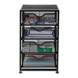 Mind Reader 4-Tiered Storage Drawer Metal in Black/Gray | 15.6 H x 10.2 W x 12.6 D in | Wayfair 4TMCA-BLK