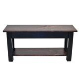 Gracie Oaks Halma Wood Storage Dining Bench Wood in Black/Brown/Gray | 17 H x 24 W x 12 D in | Wayfair 1AB4147C19C546F3BB261A92D03784BA