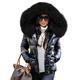 Roiii Womens Ladies Quilted Winter Coat Coat Hood Down Jacket Parka Outwear Size 8 14 20 (12, Black Black)