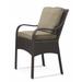 Braxton Culler Brighton Pointe Patio Dining Armchair w/ Cushion Wicker/Rattan in Black/Gray | 44 H x 25 W x 28 D in | Wayfair 435-129/6358-84