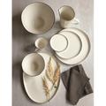 Canvas Home Abbesses Colored Rim Porcelain 4 Piece Dinnerware Set, Service For 1 Porcelain/Ceramic in White/Black | Wayfair C37-PPS-BLACK