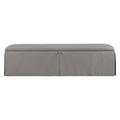 Duralee Ryan Upholstered Flip Top Storage Bench Linen/Polyester/Performance Fabric/Cotton/Leather in Gray | 21 H x 72 W x 18 D in | Wayfair