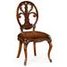 Windsor Oval Back Dining Chair Wood/Upholstered/Genuine Leather in Brown Jonathan Charles Fine Furniture | 41.75 H x 21.25 W x 22.25 D in | Wayfair