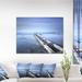 East Urban Home Seascape 'Dark Sky & Large Pier' Photograph Canvas/Metal in Blue | 16 H x 32 W x 1 D in | Wayfair ERNH5188 46703836