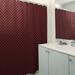 East Urban Home Katelyn Elizabeth Geometric Ombre Stripe Single Shower Curtain Polyester in Red/Pink/Black, Size 74.0 H x 71.0 W in | Wayfair