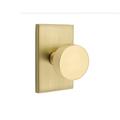 Emtek Privacy (Bed & Bath) Round Knob w/ Modern Rectangular Rose Door Knob Brass in Yellow | 4 H x 2.5 W x 2.5 D in | Wayfair 5212ROUUS4