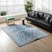 Blue 60 x 0.5 in Area Rug - Chiara Distressed Floral Lattice Contemporary Area Rug by Modway Polypropylene | 60 W x 0.5 D in | Wayfair R-1131A-58