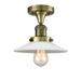 Longshore Tides Katalina 1 - Light 10" Simple Cone Semi Flush Mount Glass in White/Yellow | 8 H x 10 W x 10 D in | Wayfair