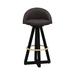 ARTLESS X3 Swivel 38" Bar Stool Wood/Upholstered/Leather/Genuine Leather in Black/Brown | 38 H x 19 W x 18 D in | Wayfair A-X3-SS-L-A-BK-BS