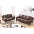 George Oliver Ponce 59" Square Arm Loveseat in Brown | 32 H x 59 W x 34 D in | Wayfair 6E161EFCE87C4C08990D4F6C6028000A