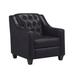 Armchair - Darby Home Co Debolt 33" Wide Tufted Leather Match Armchair Faux Leather/Leather Match/ in Black | 36 H x 33 W x 37 D in | Wayfair