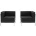 Flash Furniture Hercules LeatherSoft 2 Piece Modular Corner Chair Set w/ Taut Back & Seat Faux Leather | Wayfair ZB-IMAG-SET10-GG