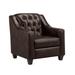 Armchair - Darby Home Co Debolt 33" Wide Tufted Leather Match Armchair Faux Leather/Leather Match/ in Brown | 36 H x 33 W x 37 D in | Wayfair