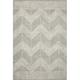 Gray/White 93 x 0.5 in Area Rug - Kopa Chevron Handmade Tufted Gray/Ivory Area Rug ED Ellen DeGeneres Crafted by Loloi | 93 W x 0.5 D in | Wayfair