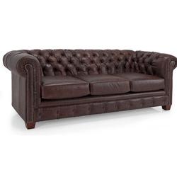 17 Stories Melany 86" Genuine Leather Rolled Arm Chesterfield Sofa Genuine Leather in Brown | 31 H x 86 W x 40 D in | Wayfair