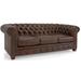 17 Stories Melany 86" Genuine Leather Rolled Arm Chesterfield Sofa Genuine Leather in Brown | 31 H x 86 W x 40 D in | Wayfair