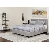 Lark Manor™ Aluino Button Tufted Platform Bed w/ Memory Foam Pocket Spring Mattress Upholstered/Metal/Polyester in Gray | Wayfair
