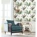 York Wallcoverings Antonina Vella Deco Palm 27' L x 27" W Wallpaper Roll Non-Woven in Green/White | 27 W in | Wayfair CA1553